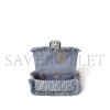 FENDI BAGUETTE BLUE DENIM EFFECT FF JACQUARD BAG 8BR600AUT4F1SXQ (27*15*6cm)