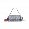 FENDI BAGUETTE BLUE DENIM EFFECT FF JACQUARD BAG 8BR600AUT4F1SXQ (27*15*6cm)