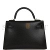 HERMÈS MASTER KELLY SELLIER 20 BLACK CHEVRE CHAMKILA PALLADIUM HARDWARE 2963547 (20*11*6cm)