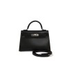 HERMÈS MASTER KELLY SELLIER 20 BLACK CHEVRE CHAMKILA PALLADIUM HARDWARE 2963547 (20*11*6cm)