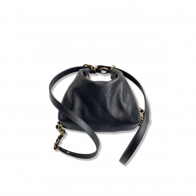 CHANEL MASTER 25 HOBO BAG BLACK SOFT CALFSKIN LEATHER BACKPACK 2965681 (31*20*8.5cm)