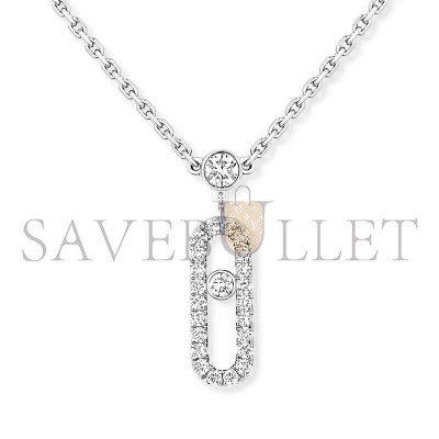 MESSIKA MOVE UNO DOUBLE CIRCLE PAVE DIAMOND NECKLACE 07174-WG MESSIKA MOVE UNO DOUBLE CIRCLE PAVE DIAMOND NECKLACE 07174-WG