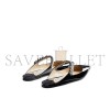 JIMMY CHOO BLACK PATENT LEATHER MULES WITH CRYSTAL STRAP BINGFLATPAT010003