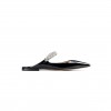 JIMMY CHOO BLACK PATENT LEATHER MULES WITH CRYSTAL STRAP BINGFLATPAT010003