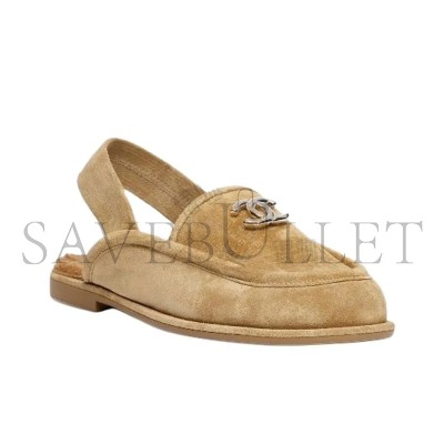 CHANEL 25A SUEDE FLAT LOAFERS BROWN G46601 CHANEL 25A SUEDE FLAT LOAFERS BROWN G46601