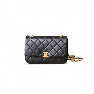 CHANEL 25P CAMELLIA PEARL SMALL CLASSIC FLAP AS5353 (23*15.5*8.5cm) CHANEL 25P CAMELLIA PEARL SMALL CLASSIC FLAP AS5353 (23*15.5*8.5cm)