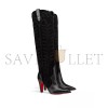 CHRISTIAN LOUBOUTIN SANITA BOTTA 85 LEATHER AND SUEDE BOOTS 