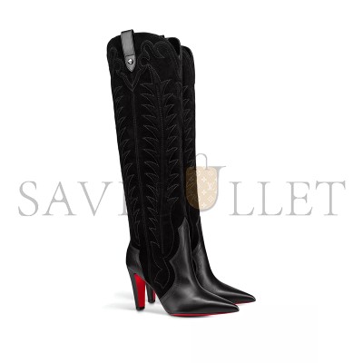 CHRISTIAN LOUBOUTIN SANITA BOTTA 85 LEATHER AND SUEDE BOOTS CHRISTIAN LOUBOUTIN SANITA BOTTA 85 LEATHER AND SUEDE BOOTS