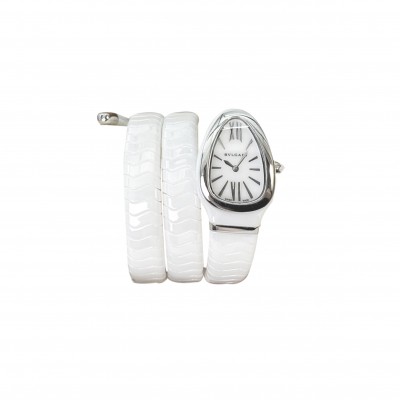 BVLGARI SERPENTI SPIGA WHITE CERAMIC STRAP WOMEN'S WATCH 102885 BVLGARI SERPENTI SPIGA WHITE CERAMIC STRAP WOMEN'S WATCH 102885