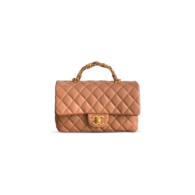 CHANEL SMALL FLAP HANDLE CALFSKIN CAVIAR AS5702 (22.5*13.5*6cm）