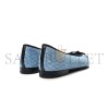 CHANEL DENIM PRINTED QUILT CC CAP TOE BALLERINA FLATS 157513