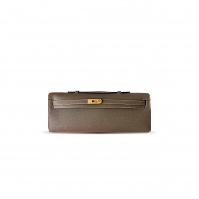 HERMES MASTER ANEMONE EPSOM KELLY CUT PALLADIUM HARDWARE 436570 (31*13*2.5cm)
