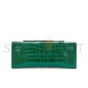 HERMÈS MASTER EMERALD SHINY ALLIGATOR KELLY CUT GOLD HARDWARE (31*13*2cm)