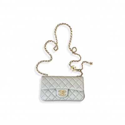CHANEL MASTER MINI FLAP BAG SHINY LAMBSKIN & GOLD-TONE METAL AS5759 (20*13*7cm)