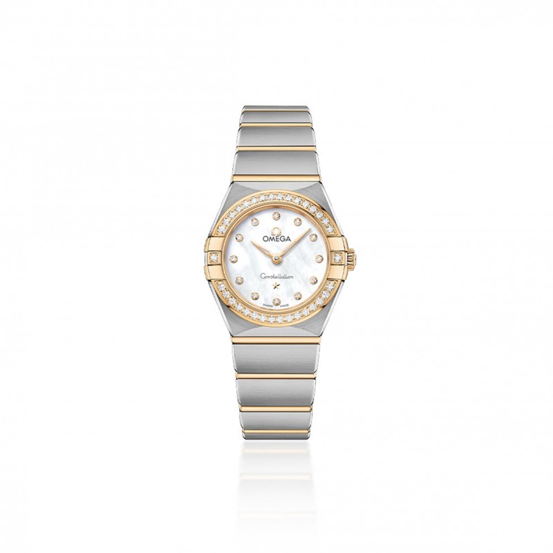 OMEGA CONSTELLATION METEORITE 25MM GREY DIAL DIAMOND DOTS STEEL & YELLOW GOLD BRACELET WATCH O13125256099002 OMEGA CONSTELLATION METEORITE 25MM GREY DIAL DIAMOND DOTS STEEL & YELLOW GOLD BRACELET WATCH O13125256099002