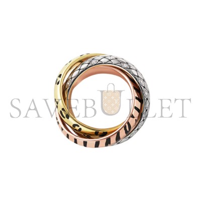 CARTIER TRINITY RING LACQUER HALF-PAVED B4241700 CARTIER TRINITY RING LACQUER HALF-PAVED B4241700