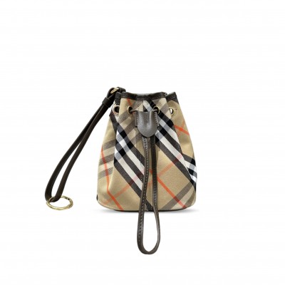 BURBERRY CHECK BUCKET BAG (18*16*10.5cm) BURBERRY CHECK BUCKET BAG (18*16*10.5cm)
