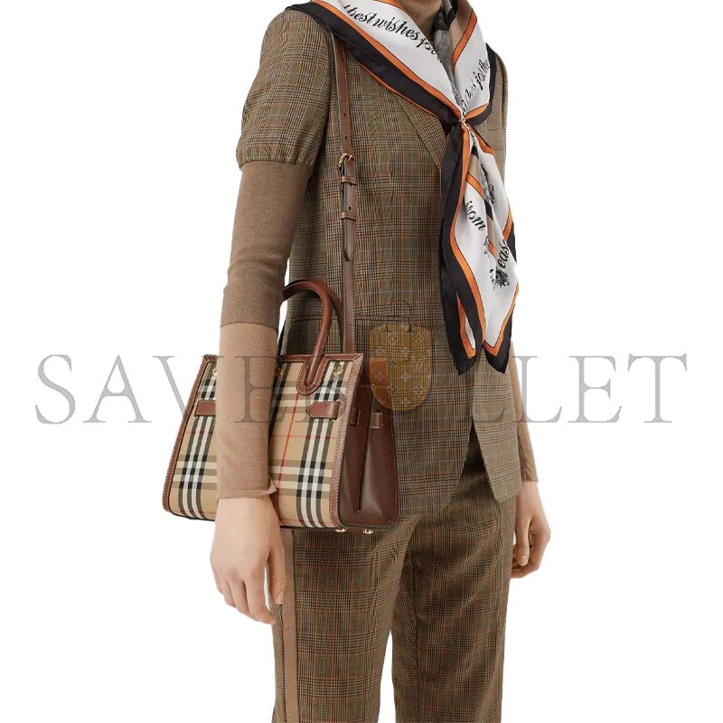 BURBERRY PLAID SINGLE-SHOULDER CROSSBODY TOTE BAG 8025267 (26*20*13.5cm)