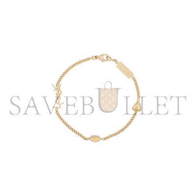 YSL CASSANDRE HEART CHARM BRACELET IN METAL AND RHINESTONE 701950Y15269137 YSL CASSANDRE HEART CHARM BRACELET IN METAL AND RHINESTONE 701950Y15269137