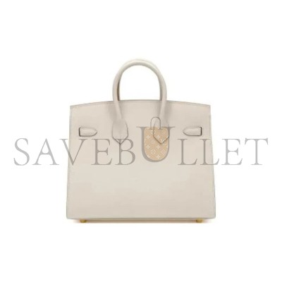 HERMES MASTER BIRKIN 25 SELLIER EPSOM CRAIE GOLD HARDWARE H079234VCC10 (25*20*13cm)