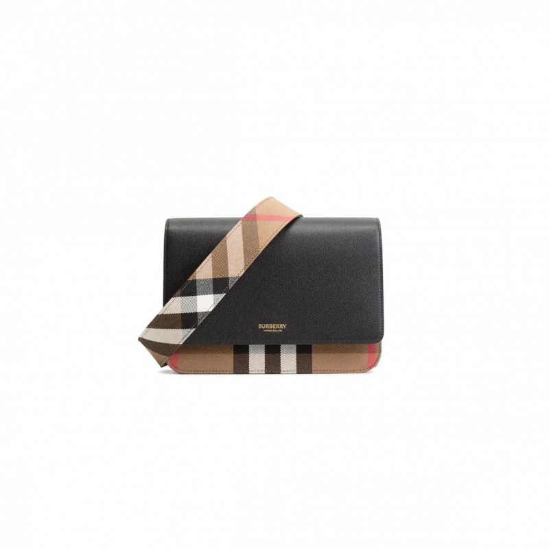 BURBERRY BLACK MACKFORD BAG (24*17*9cm)