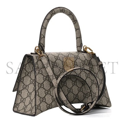 BALENCIAGA X GUCCI GG SUPREME MONOGRAM SMALL HOURGLASS TOP HANDLE BAG BEIGE EBONY 681697 (22.5*14.5*10cm) BALENCIAGA X GUCCI GG SUPREME MONOGRAM SMALL HOURGLASS TOP HANDLE BAG BEIGE EBONY 681697 (22.5*14.5*10cm)