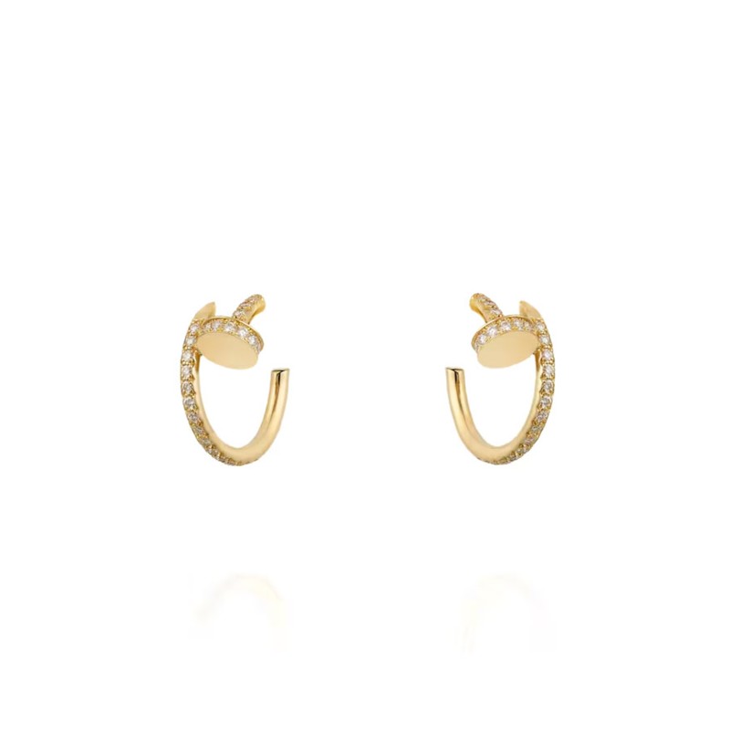 CARTIER JUSTE UN CLOU HOOP EARRINGS SMALL MODEL PAVED REF. B8301430 CARTIER JUSTE UN CLOU HOOP EARRINGS SMALL MODEL PAVED REF. B8301430