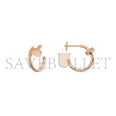 CARTIER JUSTE UN CLOU HOOP EARRINGS SMALL MODEL PAVED REF. B8301429 CARTIER JUSTE UN CLOU HOOP EARRINGS SMALL MODEL PAVED REF. B8301429