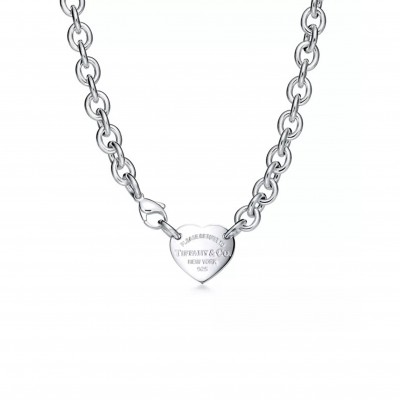 TIFFANY HEART TAG CHAIN LINK CHOKER IN SILVER 19936562