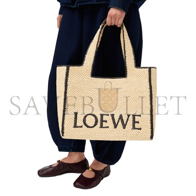 LOEWE LARGE FONT TOTE IN RAFFIA A685B60X03 (36.5*30.5*17cm) LOEWE LARGE FONT TOTE IN RAFFIA A685B60X03 (36.5*30.5*17cm)