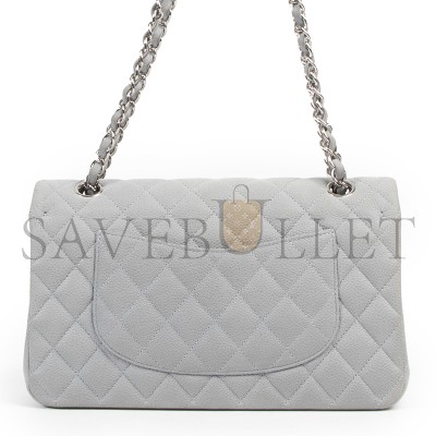 CHANEL GREY SUEDE CAVIAR LEATHER MEDIUM CLASSIC FLAP BAG (25*14*6.5cm) CHANEL GREY SUEDE CAVIAR LEATHER MEDIUM CLASSIC FLAP BAG (25*14*6.5cm)