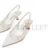 JIMMY CHOO AMITA 45 SLINGBACK PUMPS IN LACE & LEATHER 