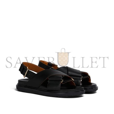 MARNI BLACK LEATHER FUSSBETT FBMS015701P361400N99