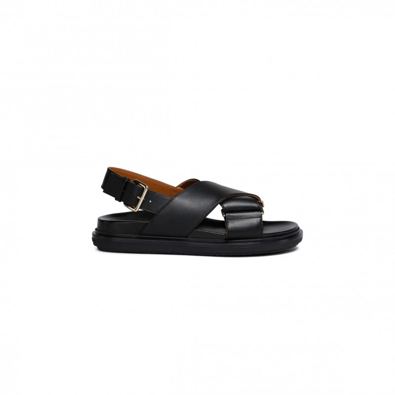MARNI BLACK LEATHER FUSSBETT FBMS015701P361400N99 MARNI BLACK LEATHER FUSSBETT FBMS015701P361400N99