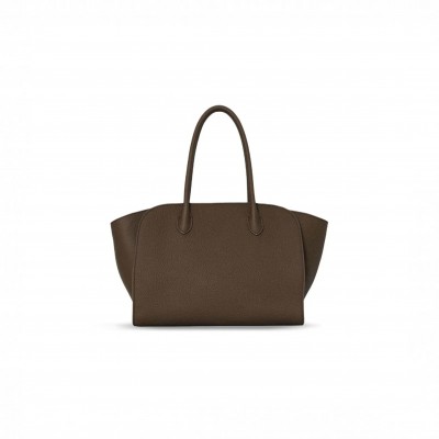 THE ROW MARLO 12 LEATHER TOTE BAG W1802L133DOK (30.5*21.6*12.7cm)