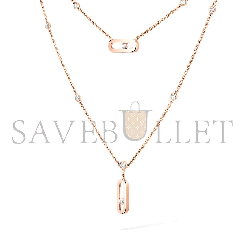 MESSIKA MOVE UNO TWO-ROW NECKLACE PINK GOLD DIAMOND NECKLACE 08852-PG MESSIKA MOVE UNO TWO-ROW NECKLACE PINK GOLD DIAMOND NECKLACE 08852-PG