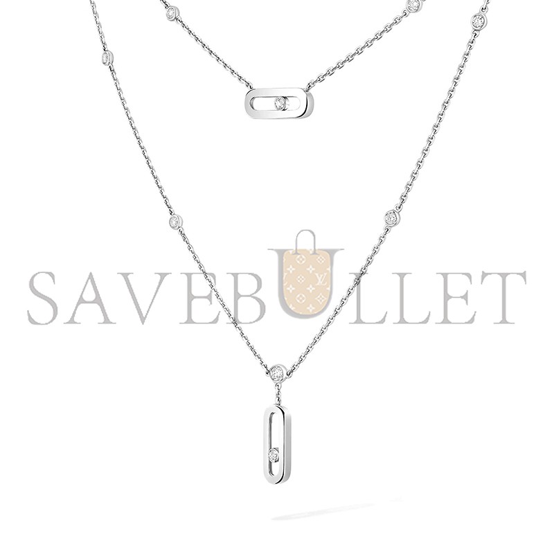 MESSIKA MOVE UNO TWO-ROW NECKLACE WHITE GOLD DIAMOND NECKLACE 08852-WG MESSIKA MOVE UNO TWO-ROW NECKLACE WHITE GOLD DIAMOND NECKLACE 08852-WG