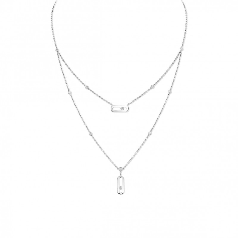 MESSIKA MOVE UNO TWO-ROW NECKLACE WHITE GOLD DIAMOND NECKLACE 08852-WG MESSIKA MOVE UNO TWO-ROW NECKLACE WHITE GOLD DIAMOND NECKLACE 08852-WG
