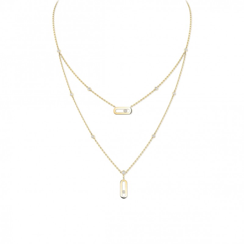 MESSIKA MOVE UNO TWO-ROW NECKLACE YELLOW GOLD DIAMOND NECKLACE 08852-YG