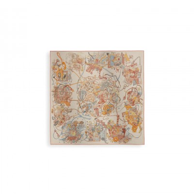 HERMES SCARF LE MONDE D'HERMÈS SHAWL 140 H244230S 10 (136*135cm)
