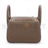 HERMÈS MASTER MINI LINDY IITAURILLON CLEMENCE ETOUPE SILVER METAL FITTINGS (19*13*9.5cm) 
