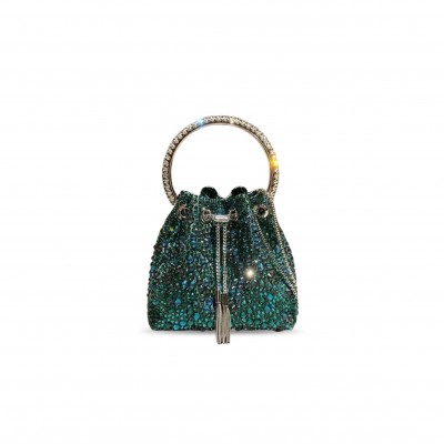 JIMMY CHOO BON BON MULTICOLORED CRYSTAL TOP-HANDLE BAG (15*14*9.5cm) JIMMY CHOO BON BON MULTICOLORED CRYSTAL TOP-HANDLE BAG (15*14*9.5cm)