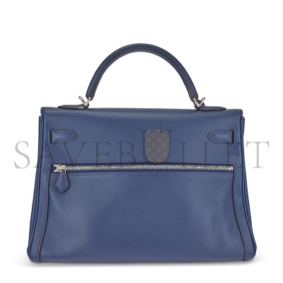 HERMÈS MASTER A BLEU DE MALTE SWIFT LEATHER KELLY LAKIS 32 WITH PALLADIUM HARDWARE (32*23*10cm) 