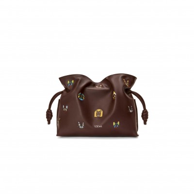 LOEWE CATS MEDIUM FLAMENCO CLUTCH IN NAPPA CALFSKIN A411FC1XDY (30*24.5*10.5cm)