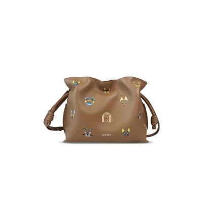 LOEWE CATS MEDIUM FLAMENCO CLUTCH IN NAPPA CALFSKIN A411FC1XDY (30*24.5*10.5cm)