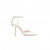 JIMMY CHOO SAEDA 100 IVORY SATIN PUMPS WITH CRYSTAL EMBELLISHMENT SAEDA100BBD