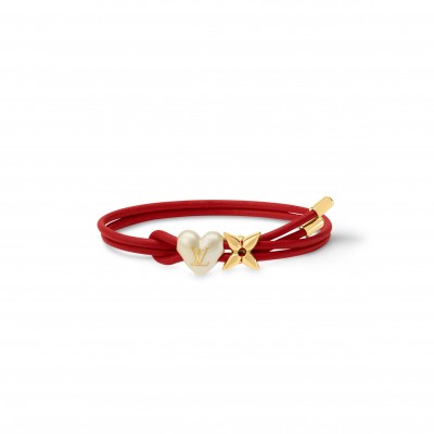 LOUIS VUITTON LV BLOOM PEARL HEART BRACELET M4719Z