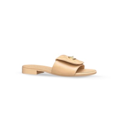 CHANEL LAMBSKIN QUILTED TURNLOCK FLAT MULES G46119