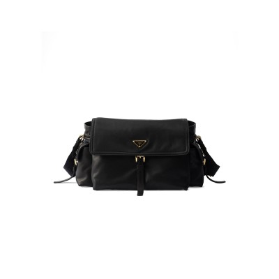 PRADA LARGE NAPPA LEATHER FLAP SHOULDER BAG 1BD391 (37.5*19*12cm) 