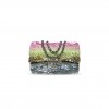 CHANEL MASTER PINK GREEN SILVER SEQUINS MINI FLAP BAG (20*14*5cm) 